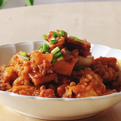 韓国の麻婆厚揚げ豆腐☆ひき肉☆夕食メインの写真