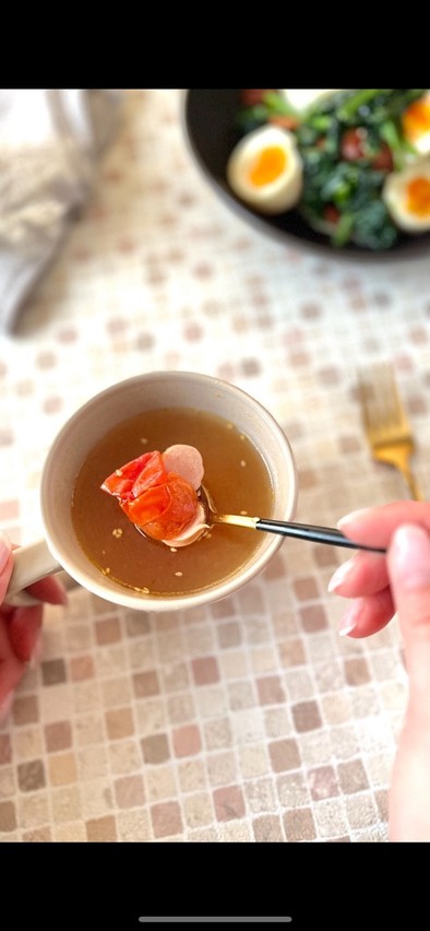 ５分で出来る♪ミニトマトの中華スープの写真