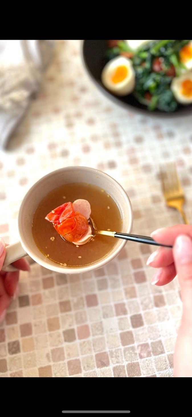 ５分で出来る♪ミニトマトの中華スープの画像