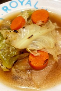 コンソメスープ　冷蔵庫の野菜在庫消費