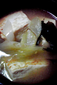 焼きネギと焼き豆腐の味噌汁
