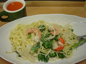 エビのクリームパスタ