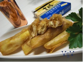 豆腐とコク旨チーズの春巻き♡