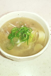 舞茸と長芋のとろとろ味噌スープ