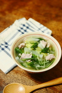 豚肉と大根ときゃべつと水菜のスープ
