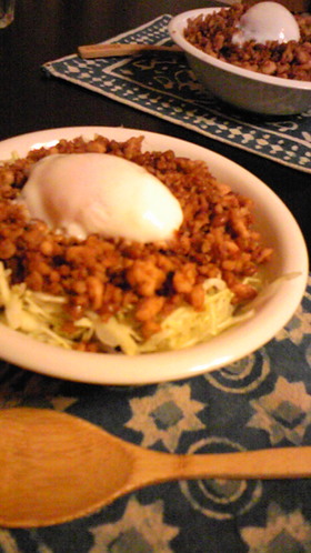 ✿ヘルシーそぼろ丼・温泉卵のっけ✿