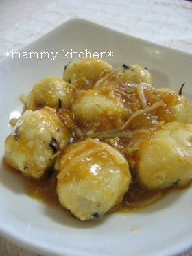 私の豆腐団子甘辛ダレ煮&活用レシピ