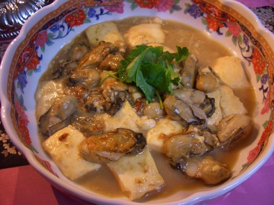 牡蠣と豆腐のオイスターソース炒めの写真