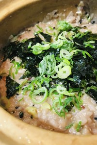 鍋の〆●十六穀米の海苔玉ネギ雑炊
