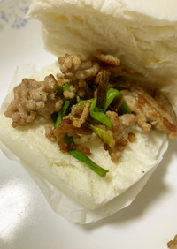 簡単　ひき肉ネギバーガー（台湾風）