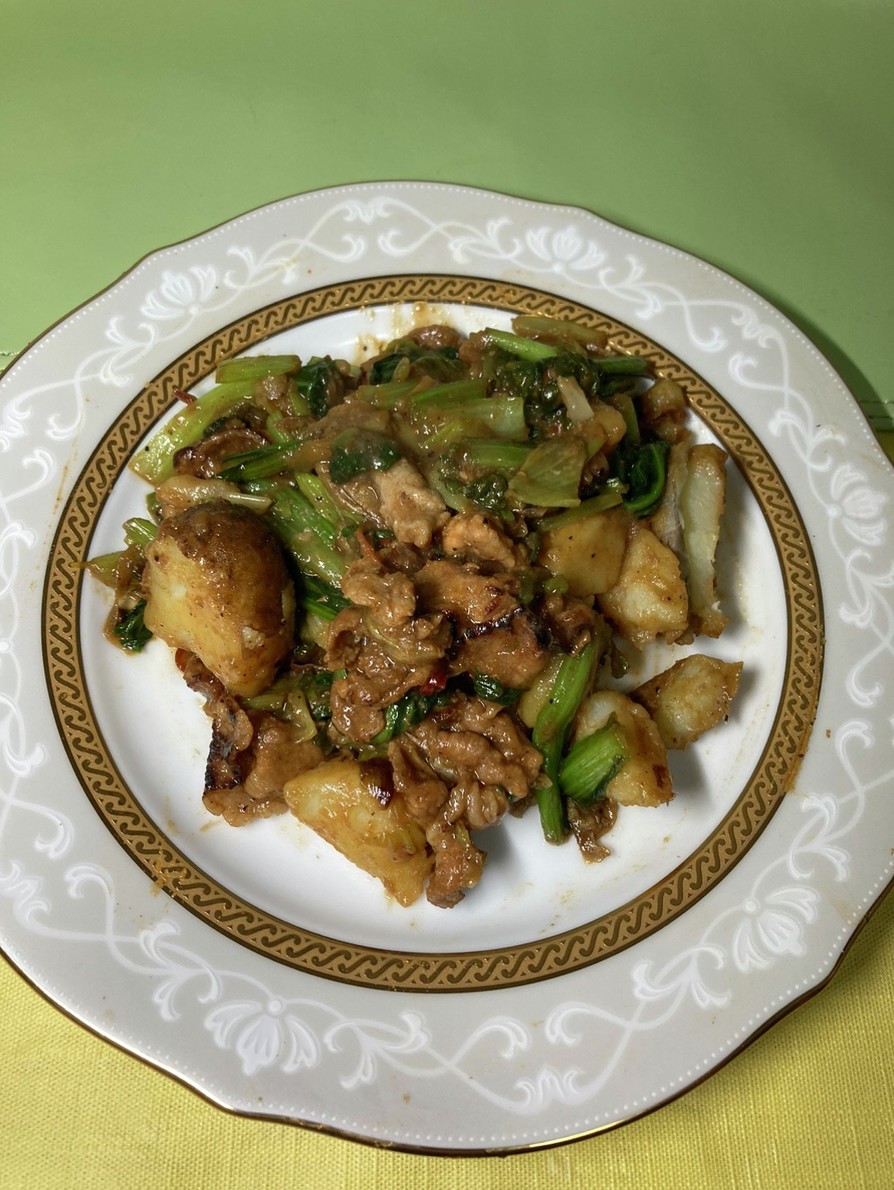 味噌と酒麹で食べる小松菜の豚肉炒めの画像