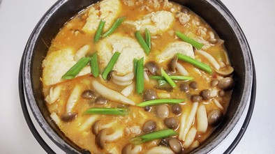 ひき肉と豆腐のピリ辛スープ＊スンドゥブ風の写真