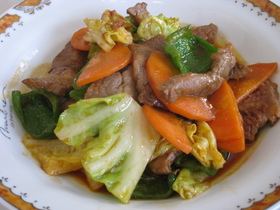 牛肉と野菜のコチュジャン炒め