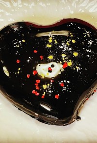チョコレートムースケーキ　ハート型