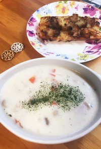 給食の「米粉のホワイトスープ」♡シチュー