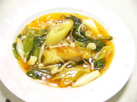 揚げカレイと野菜の豆板醤煮