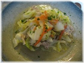 春キャベツと豚バラのマヨスープ煮