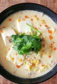 担々キャベツ&豆腐スープ☆豆乳ダイエット