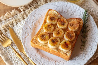 朝食に♪バナナ＆クリームチーズトーストの写真