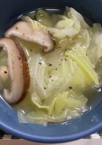 キャベツと干し椎茸と生姜のスープ♪