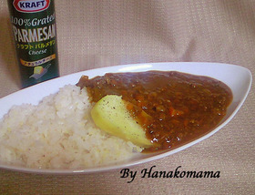 *フライパンでひき肉カレー*