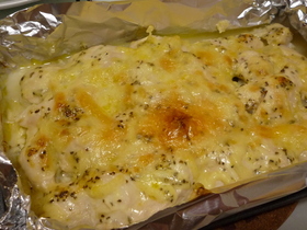 ささみのバジルマヨチーズnoホイル焼き