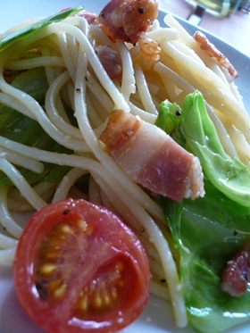 簡単!春キャベツのスパゲッティー!!