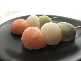 レンジでベジタブル三色団子