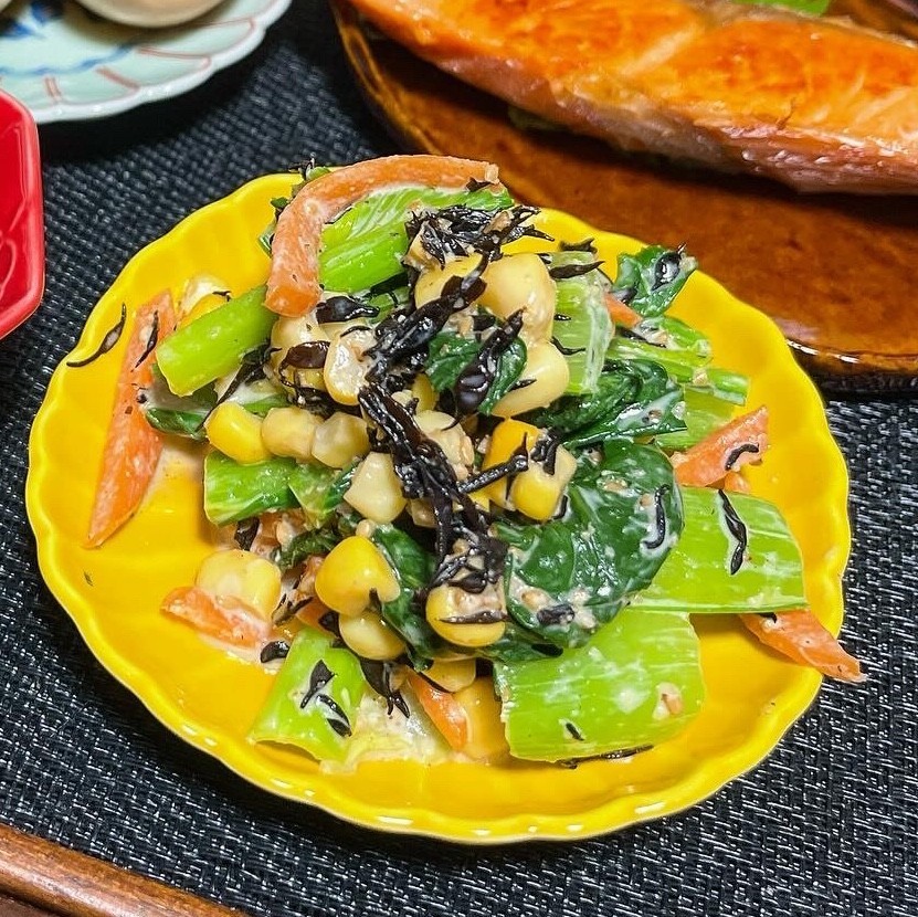 小松菜とひじきのサラダの画像