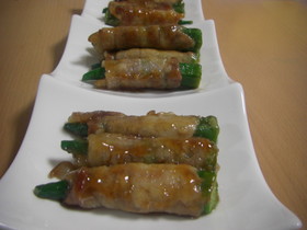 子供もパクパク♪甘辛オクラの豚肉巻き