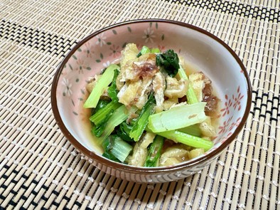 小松菜とお揚げのおかか煮びたしの写真