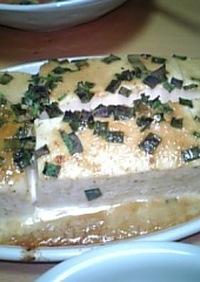 豆腐の味噌マヨ焼き