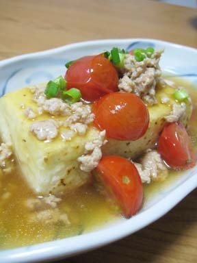 豆腐ステーキ☆トマト＆そぼろあんかけの画像