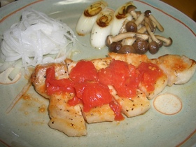 簡単☆さっぱりトマトソースの豚肉ステーキ