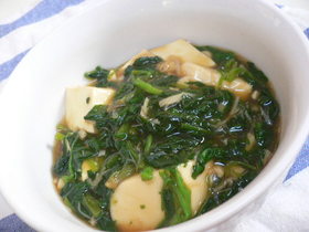 ほっこり☆豆腐とほうれん草のホタテあん