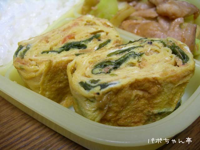 お弁当に♡桜海老とワカメの卵焼きの画像