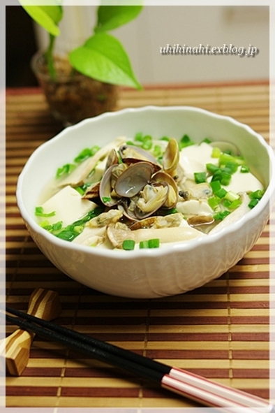 あさりと豆腐の中華風スープ　麺もいいね！の写真