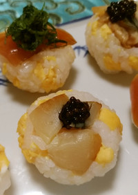 燻製ホタテのマーレ手毬寿司