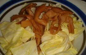 簡単すぎる!メンマのせキャベツ蒸し