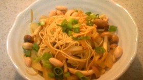 簡単手抜き そうめんカレーチャンプル