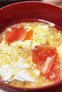 山芋とトマトの醤油麹卵スープ♡