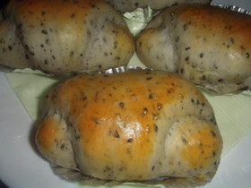 炊飯器で発酵パン(ゴマロール)