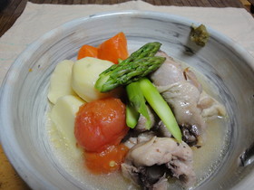 塩鶏と春野菜の煮込み♪柚子胡椒でどうぞ
