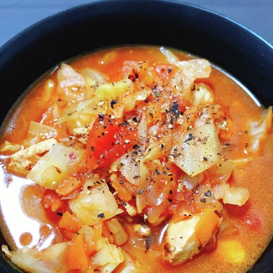 トマト野菜スープの写真