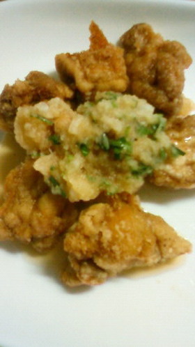 鶏の唐揚げ~おろしそかけて~