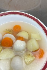 電解水素水で作る元気根菜類の野菜スープ