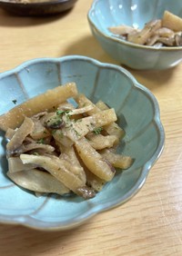 【副菜】大根とキノコの醤油麹バターソテー