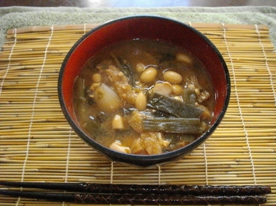 大豆たっぷり赤味噌呉汁の写真
