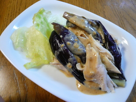 ささみとなすのごまだれサラダ