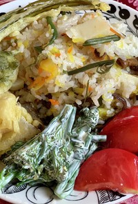 筍と山菜のカラフル炊き込みご飯